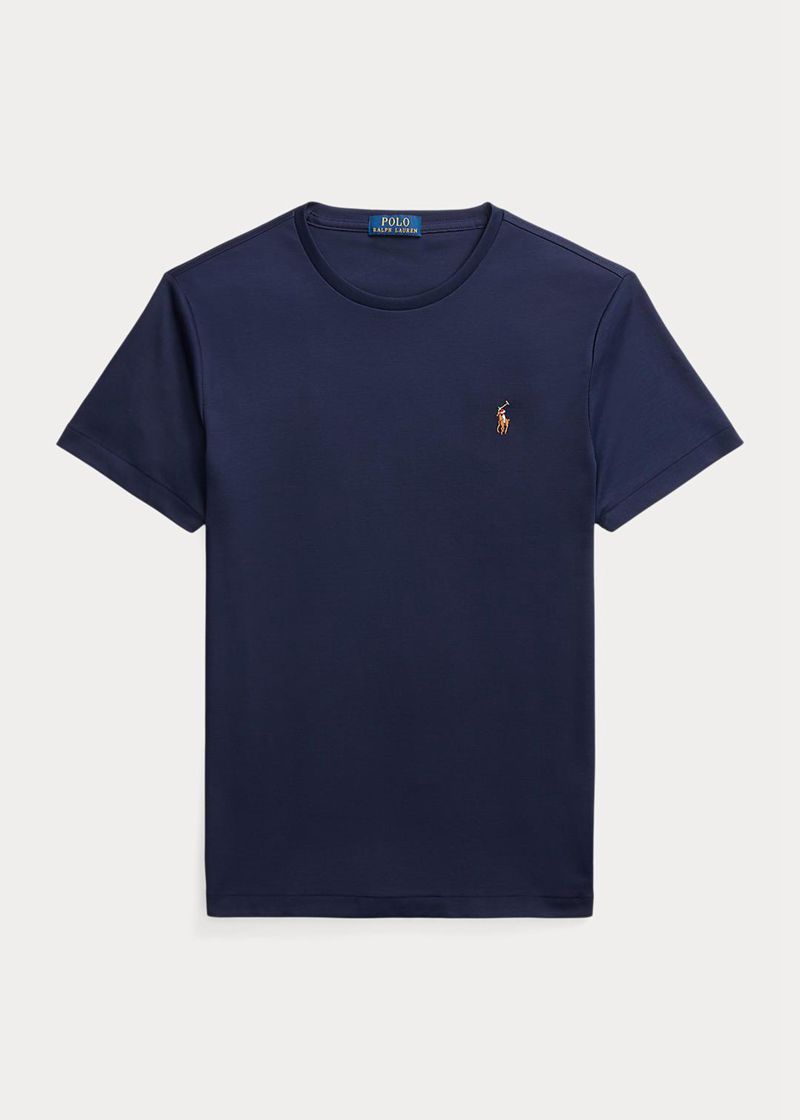 Camiseta Polo Ralph Lauren Hombre Custom Slim Fit Soft Cotton Chile Azul Marino MCJWK-2187